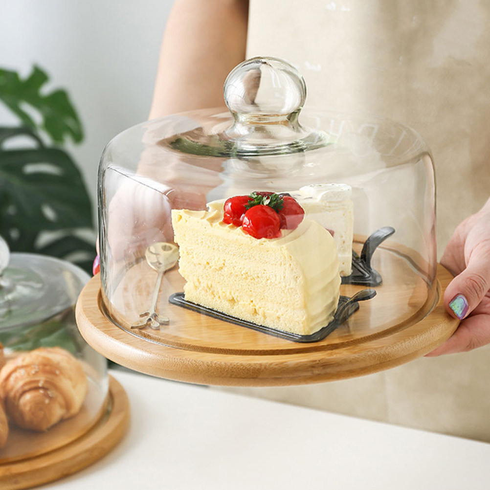 21Cm Clear Glass Cake Dome Cov - Plastic Dome Clear ulasan dan harga