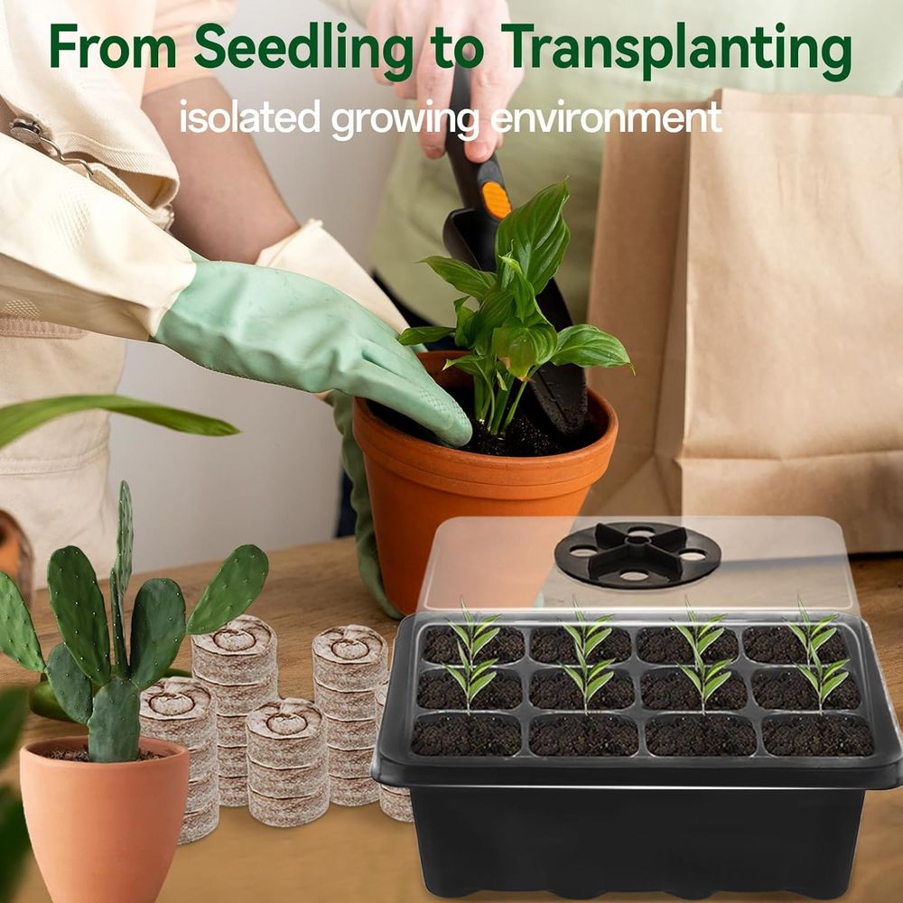 4 Pack Seed Starter Tray with  - Peat Pellet Tray ulasan dan harga