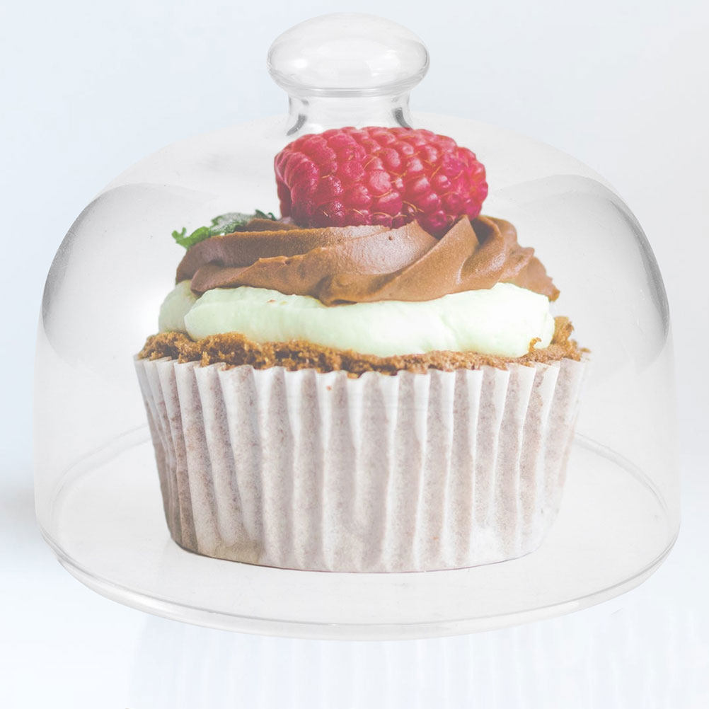 2Pcs Transparent Glass Cake Do - Plastic Dome Clear ulasan dan harga